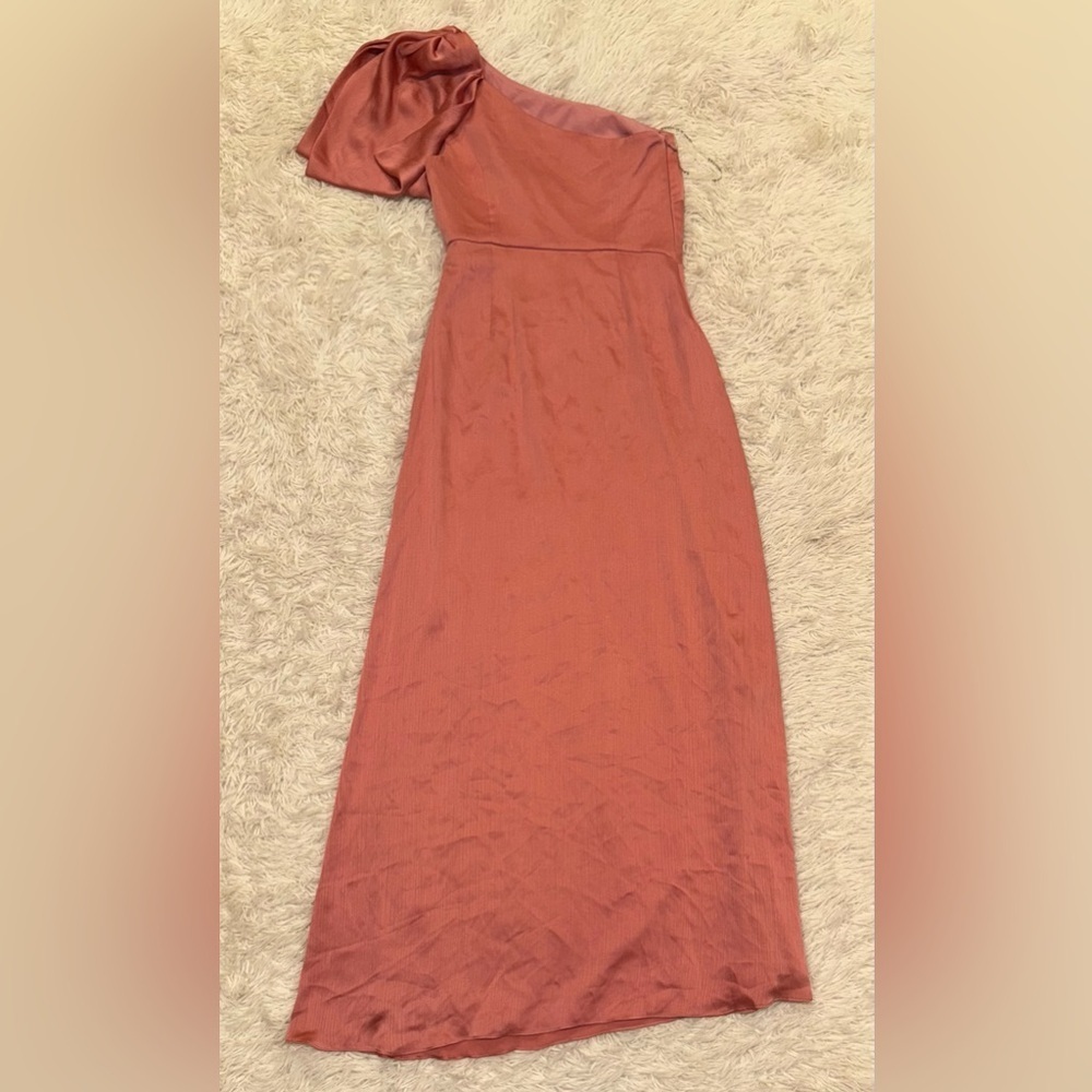 NWOT Sachin & Babi Chelsea One Shoulder Bow A-line Gown rogue size 4 - Picture 5 of 6